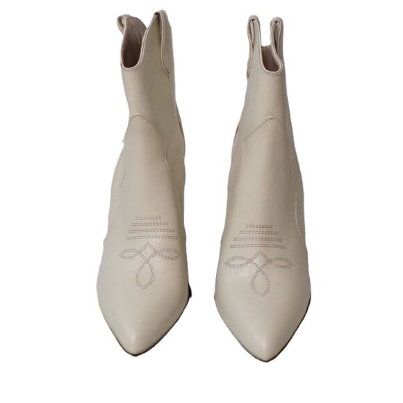 🆕PAIGE Porter Western Ankle Boot Bootie Bone White 8.5 - Picture 7 of 14